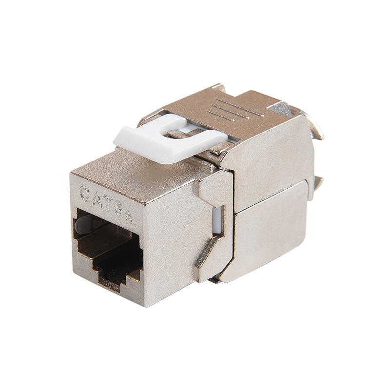 SMT-1061T8C6A-FTP 180 درجه محافظ Cat6a Toolless Keystone Jack